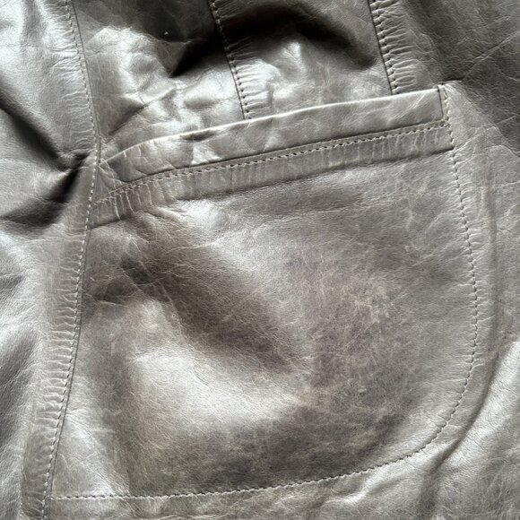 M0851 Grey Leather Jacket - Picture 6 of 6